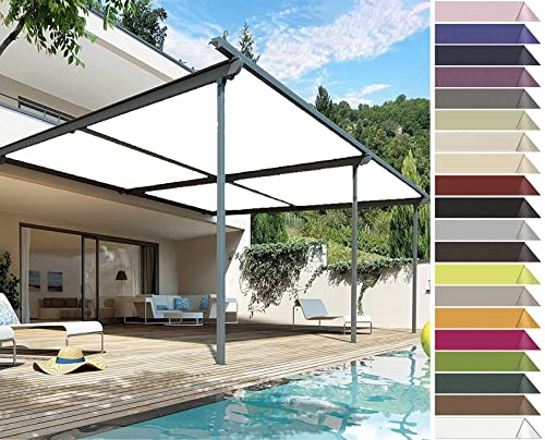 RYNS Sonnenschirm Segel Sonnenschutz Netz 150x320cm Sonnenschutz | Wetterschutz | Wasserabweisend Balkon Sichtschutz Sichtschutz inkl Befestigungsseile Für Terrasse Camping, Weiß von RYNS