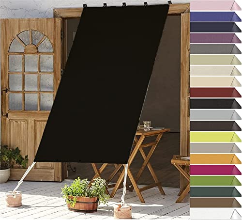 RYNS Sonnensegel Sonnenschutz Wetterschutz 170x240cm Gewebe Wetterbeständig Sonnenschutz Sonnensegel Wasserdicht Rechter Winkel inkl Befestigungsseile Für Garten Terrasse, Schwarz von RYNS