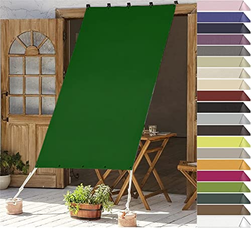 RYNS Sonnensegel Sonnenschutz Windschutz 100x160cm Wetterbeständig Mit Uv Schutz Sonnenschutz Schattensegel Sonnensegel Rechter Winkel inkl Befestigungsseile Für Balkon Terrasse, Dunkelgrün von RYNS