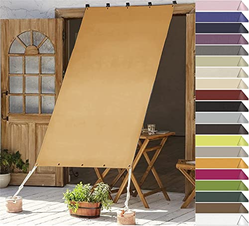 RYNS Sonnensegel für Gartenpavillon Sunset Deluxe 150x300cm Sonnenschutz UV Schutz Wasserabweisend Sun Segel Sonnensegel Rechter Winkel inkl Befestigungsseile Für Terrasse Camping, Beige von RYNS