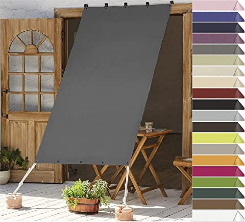 RYNS Sun Sonnensegel Sonnenschutz Sonnentuch 120x160cm 99% Schattentuch Mit Ösen Wasserdicht Balkon Sichtschutz Sichtschutz inkl Befestigungsseile Für Garten Terrasse, Dunkelgrau von RYNS