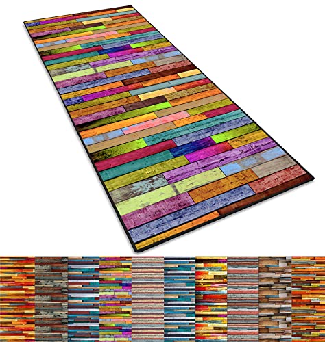 RYNS küchenläufer küchenteppich 100x240cm Patchwork Muster im Vintage Look Waschbar Küche Teppich/Läufer in Zahlreichen Erhältlich in vielen Farben & Größe für Korridor, Schlafzimmer, D von RYNS