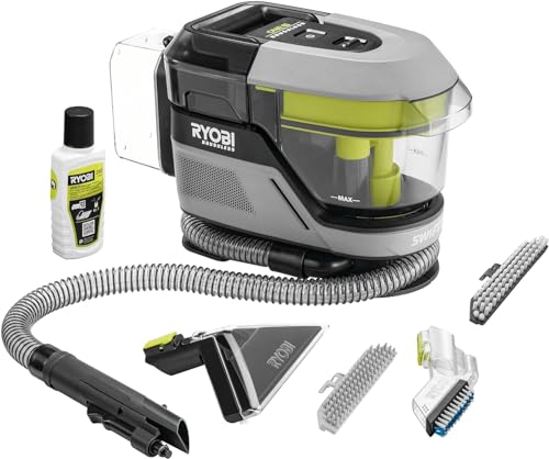 RYOBI 18 V ONE+ Akku-Textilreiniger Pro RDC18BL-0 (kabellos, bürstenlos, flexibel, 2in1-Waschbürste, 1000 ml Reinigungstank, 600 ml Schmutzwassertank, Für Haushalt & Auto, ohne Akku & Ladegerät) von RYOBI