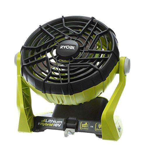 Ryobi P3320 18 Volt Hybrid One+ Battery or AC Powered Adjustable Indoor/Outdoor Shop Fan Battery and Extension Cord Not Included/Fan Only von RYOBI