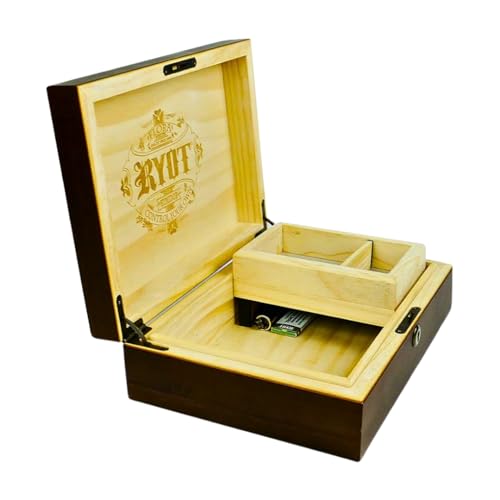 RYOT 8 x 11 Walnussholz-Aufbewahrungsbox mit 4 x 7 Pollensieb innen von RYOT