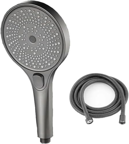 Duschkopf, Doppelduschkopf-Kombi-Set, Handbrause, Regendusche mit 1,5 m langem Wasserrohr, Edelstahl, Chrom(Grey) von RYRYR