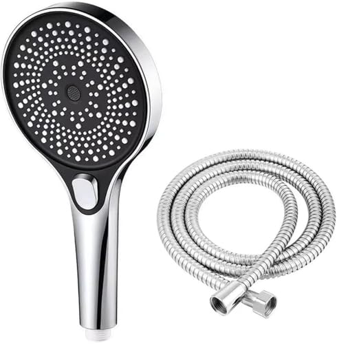 Duschkopf, Doppelduschkopf-Kombi-Set, Handbrause, Regendusche mit 1,5 m langem Wasserrohr, Edelstahl, Chrom(Silver) von RYRYR
