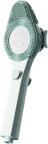 Duschkopf, Druckverstärkungsduschkopf, unter Druck stehender Haushaltswarmwasserbereiter, Badezimmer-Massagekopf, superstarkes Regenduschset(Green) von RYRYR