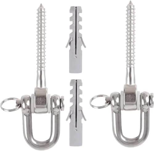 Hochleistungs-Hängeset for Hängesessel, Deckenaufhänger, Schaukelhaken, Edelstahlschraube, 2er-Pack, Sandsackmontage, 180°-Set, Hardware-Kit for Stuhlveranda(123 mm) von RYRYR