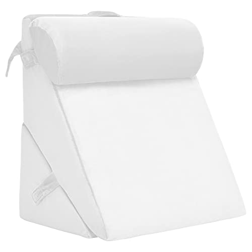 RYRYR Klappbares, verstellbares Memory Foam-Neigungskissensystem mit Kopfstütze und waschbarem Bezug, Stützkissen for die Bein-Rückenlehne for Lesen Schlafen(White) von RYRYR