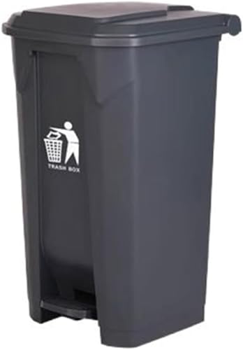 RYRYR Mülleimer for draußen for drinnen, stehende Abfallbehälter, großer kommerzieller Fußpedaltyp mit Deckel, Haushaltsküche, Großraumbox, öffentlich for Parks(Gray,50L) von RYRYR