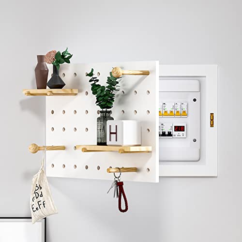 RYRYR Sicherungskastenabdeckung, Schrank, dekorativ, Stromzähler, Malerei, Deckel, Elektrokasten, leer, dekoratives Lagerregal, Holz-Stecktafel, Heimdekoration, 1 Stück(White,Horizontal 50 * 60cm) von RYRYR