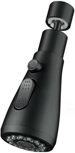 Schwenkbarer Wasserhahn-Düsenadapter for Küchenspüle, 1 Stück, universeller 360° drehbarer Wasserhahn-Verlängerungsbelüfter, Kunststoff-Spritzfilter, Waschbecken-Wasserhahn-Sprudler(Black) von RYRYR