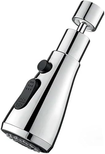 Schwenkbarer Wasserhahn-Düsenadapter for Küchenspüle, 1 Stück, universeller 360° drehbarer Wasserhahn-Verlängerungsbelüfter, Kunststoff-Spritzfilter, Waschbecken-Wasserhahn-Sprudler(Silver) von RYRYR