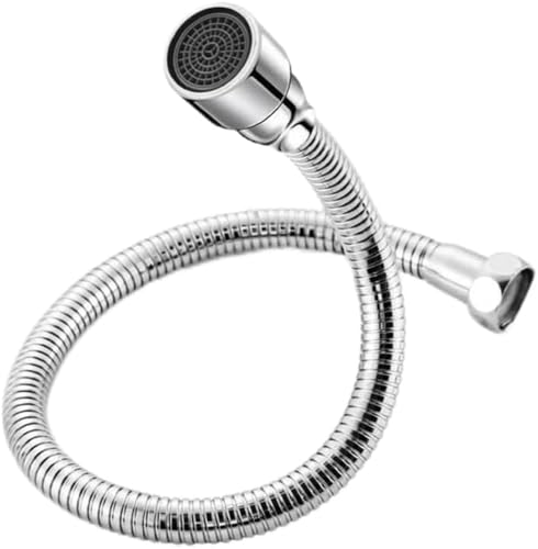 Schwenkbarer Wasserhahn-Düsenadapter for Küchenspüle, 1 Stück Edelstahl 360° Wasserhahnverlängerung mit Spritzschutzdüse – ideales Zubehör for biegbare Schlauchverlängerung(20CM) von RYRYR