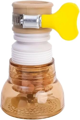 Schwenkbarer Wasserhahn-Düsenadapter for Küchenspüle, 2 Stück, 360-Grad-Drehung, Wasserhahn-Sprudler, schwenkbarer wassersparender Economizer-Kopf, Duschhahn-Zubehör(Amber) von RYRYR