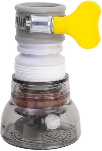 Schwenkbarer Wasserhahn-Düsenadapter for Küchenspüle, 2 Stück, 360-Grad-Drehung, Wasserhahn-Sprudler, schwenkbarer wassersparender Economizer-Kopf, Duschhahn-Zubehör(Gray) von RYRYR