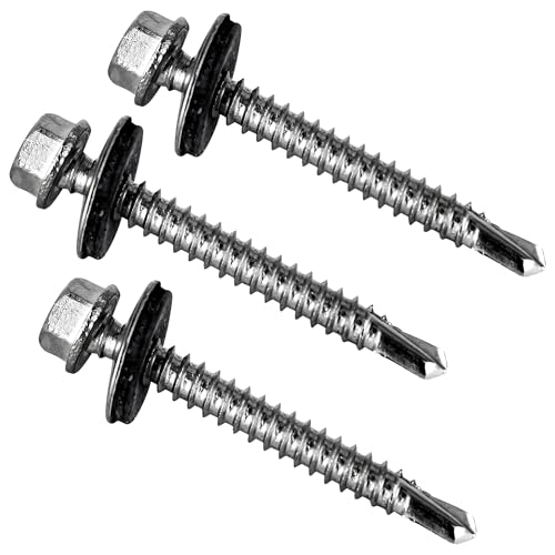 RYSUPPLY Bohrschrauben mit Dichtscheibe aus Edelstahl | DIN 7504 Form K | 5,5 x 70 Blechschrauben | 25 Stück | In diversen Größen und Mengen erhältlich RYSUPPLY Bohrschrauben mit Dichtscheibe aus Edelstahl | DIN 7504 Form K | 5,5 x 70 Blechschrauben | 25 Stück | In diversen Größen und Mengen erhältlich von RYSUPPLY