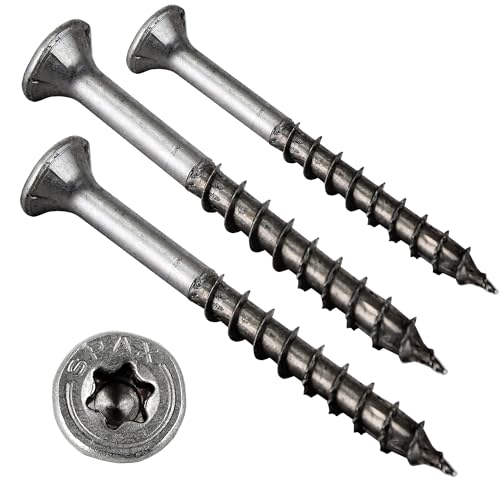 RYSUPPLY SPAX® Spanplattenschrauben aus Edelstahl mit Innensechsrund | 4,5 x 60/37 | Spaxschrauben | Holzschrauben | 2 Stück | In diversen Größen und Mengen erhältlich von RYSUPPLY