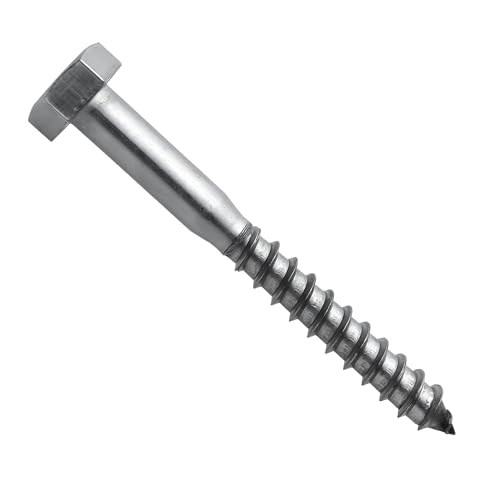 RYSUPPLY Sechskant Holzschrauben aus Edelstahl A2 | M7 x 130 Schlüsselschrauben | DIN 571 | 25 Stück | In diversen Größen und Mengen erhältlich von RYSUPPLY