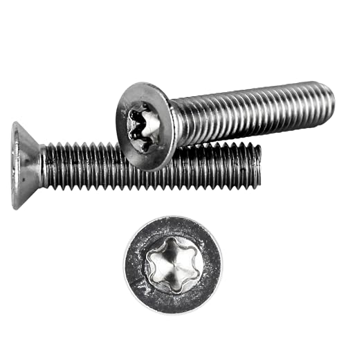 RYSUPPLY Senkkopfschrauben aus Edelstahl | M5 x 25 | Innensechsrund Torx | DIN 965 | Flachkopfschrauben | 100 Stück | In diversen Größen und Mengen erhältlich von RYSUPPLY