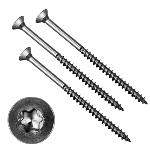 RYSUPPLY Spanplattenschrauben TORX aus Edelstahl 6 x 100 Holzschrauben mit Teilgewinde | 10 Stück | In diversen Größen und Mengen erhältlich RYSUPPLY Spanplattenschrauben TORX aus Edelstahl 6 x 100 Holzschrauben mit Teilgewinde | 10 Stück | In diversen Größen und Mengen erhältlich von RYSUPPLY