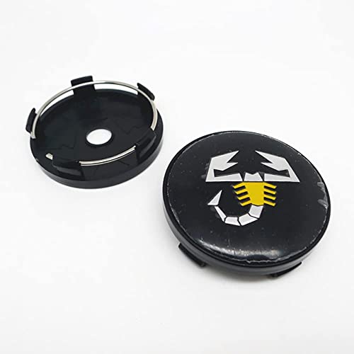 RYUJI 4 STÜCKE Auto Felgendeckel,für Abarth Scorption 60mm Radnabe Nabenkappe Abzeichen Styling Zubehör von RYUJI