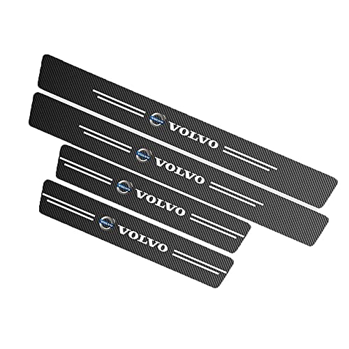 RYUJI 4 Stück Kohlefaser Einstiegsleisten Aufkleber, Für Volvo XC60 S40 S60 S90 XC40 XC70 XC90 V40 V60 V90 S80 S80L Auto Scuff Plate Türschwelle Sill Styling Aufkleber von RYUJI