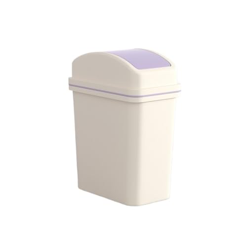 Küchenmülleimer Innovativer Mülleimer for schmale Räume mit Klappdeckel for Badezimmer und Wohnzimmer, großes Fassungsvermögen(Purple,15L) von RYUQW3RE