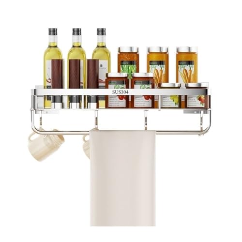 RYUQW3RE Duschregale Abnehmbarer Duschkorb aus Edelstahl mit Handtuchstange – ohne Bohren for Badezimmer und Küche(80cm) von RYUQW3RE