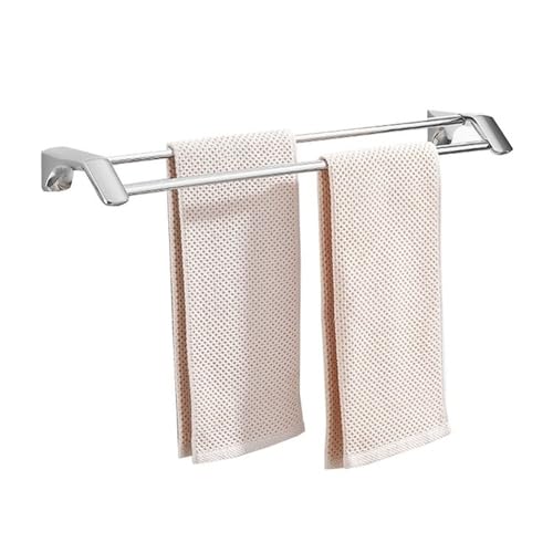 RYUQW3RE Duschregale Doppelter Handtuchhalter aus Edelstahl fürs Badezimmer – Wandmontage, kein Bohren(Chrome,40cm) von RYUQW3RE