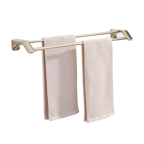 RYUQW3RE Duschregale Doppelter Handtuchhalter aus Edelstahl fürs Badezimmer – Wandmontage, kein Bohren(Gold,60cm) von RYUQW3RE