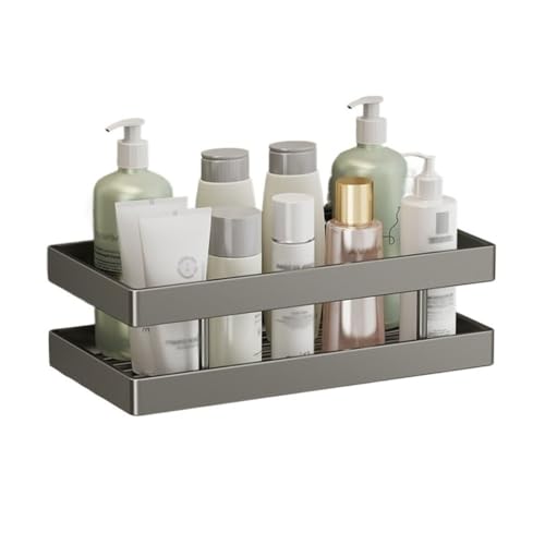 RYUQW3RE Duschregale Duschablage aus Edelstahl, ohne Bohren, Wandmontage, Badezimmer-Organizer(Gun Gray,40cm) von RYUQW3RE