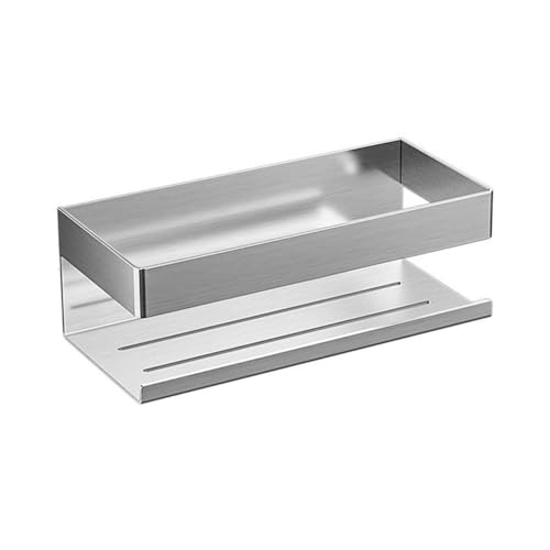 RYUQW3RE Duschregale Duschregal aus Edelstahl – Wandmontierter Klebe-Organizer, Badezimmer-Caddy ohne Bohren(Silver) von RYUQW3RE