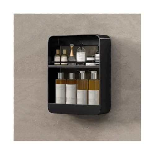 RYUQW3RE Duschregale Metall-Wandregal ohne Bohren for Badezimmer, Toilette, Kosmetik-Organizer(Black) von RYUQW3RE