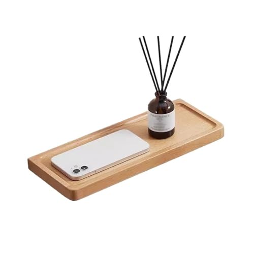 RYUQW3RE Duschregale Schwebendes Holzregal mit konkavem, bohrfreiem Buchenholzregal zur Wandaufbewahrung, an der Wand montiertes Holzregal for Küche, Badezimmer, Wohnzimmer(20cm) von RYUQW3RE