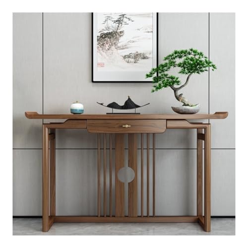 RYUQW3RE Eingangstisch, Eingangstisch aus Massivholz mit Schubladen, Flurkommode, Kleiner Beistelltisch for den Eingangsbereich Konsolentisch(110cm) von RYUQW3RE