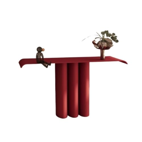RYUQW3RE Eingangstisch, Roter minimalistischer Beistelltisch – Moderner Eingangsschrank for das Wohnzimmer Konsolentisch(140cm) von RYUQW3RE