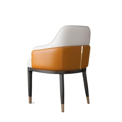 RYUQW3RE Esszimmerstühle Century Modern Esszimmerstühle mit Armlehnen, Ledersitz und Metallbeinen(Orange) von RYUQW3RE