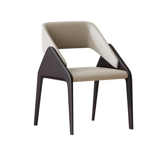 RYUQW3RE Esszimmerstühle Esszimmerstuhl aus Leder mit Metallbeinen, bequem for Büro und Zuhause(Beige) von RYUQW3RE