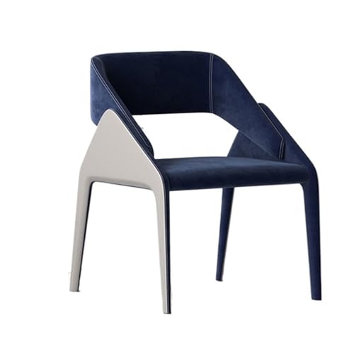 RYUQW3RE Esszimmerstühle Esszimmerstuhl aus Leder mit Metallbeinen, bequem for Büro und Zuhause(Blue) von RYUQW3RE