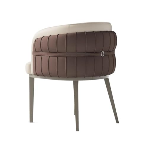 RYUQW3RE Esszimmerstühle Mid Century Modern Barrel Chairs - Gepolsterte Sessel for Küche, Wohnzimmer(Brown) von RYUQW3RE