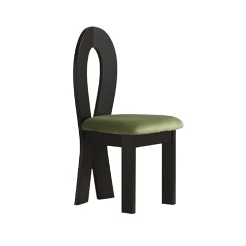RYUQW3RE Esszimmerstühle Mid-Century Modern Esszimmerstühle mit gepolstertem Sitz und Holzbeinen, offene Rückenlehne for die Küche(Black) von RYUQW3RE