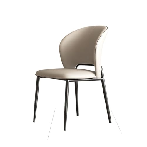 RYUQW3RE Esszimmerstühle Minimalistischer Esszimmerstuhl aus Leder, moderner Hocker for Zuhause, bequem(Off-White) von RYUQW3RE