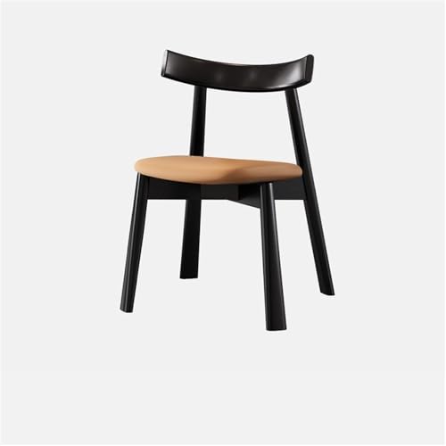 RYUQW3RE Esszimmerstühle Minimalistischer Esszimmerstuhl aus Massivholz mit Rückenlehne im Retro-Stil(Orange) von RYUQW3RE
