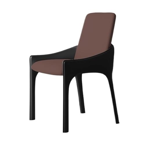 RYUQW3RE Esszimmerstühle Minimalistischer Esszimmerstuhl aus schwarzem Sattelleder mit Rückenlehne(White) von RYUQW3RE