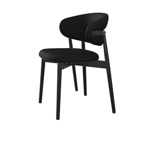 RYUQW3RE Esszimmerstühle Minimalistischer Retro-Esszimmerstuhl, moderner Stuhl mit Rückenlehne for den Küchentisch(Black) von RYUQW3RE