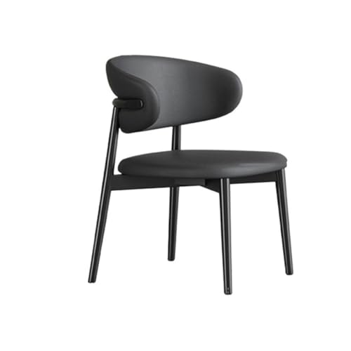 RYUQW3RE Esszimmerstühle Moderne gepolsterte Esszimmerstühle mit Metallbeinen und geschwungener Rückenlehne(Black) von RYUQW3RE
