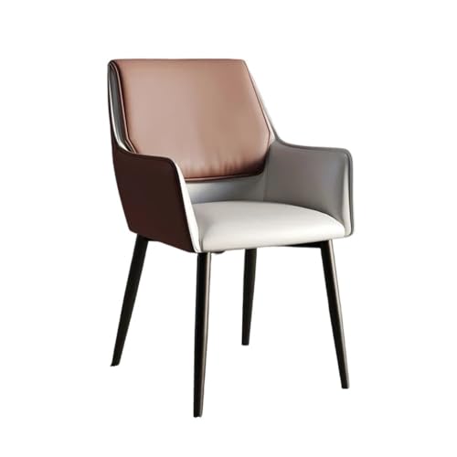 RYUQW3RE Esszimmerstühle Moderner Esszimmerstuhl aus PU-Leder – nordischer Küchen- und Bankettstuhl for Zuhause(Brown) von RYUQW3RE