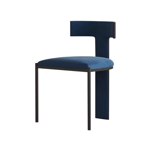 RYUQW3RE Esszimmerstühle Moderner minimalistischer Esszimmerstuhl, hochwertiger Stuhl mit Rückenlehne for Zuhause und Hotel(Blue) von RYUQW3RE